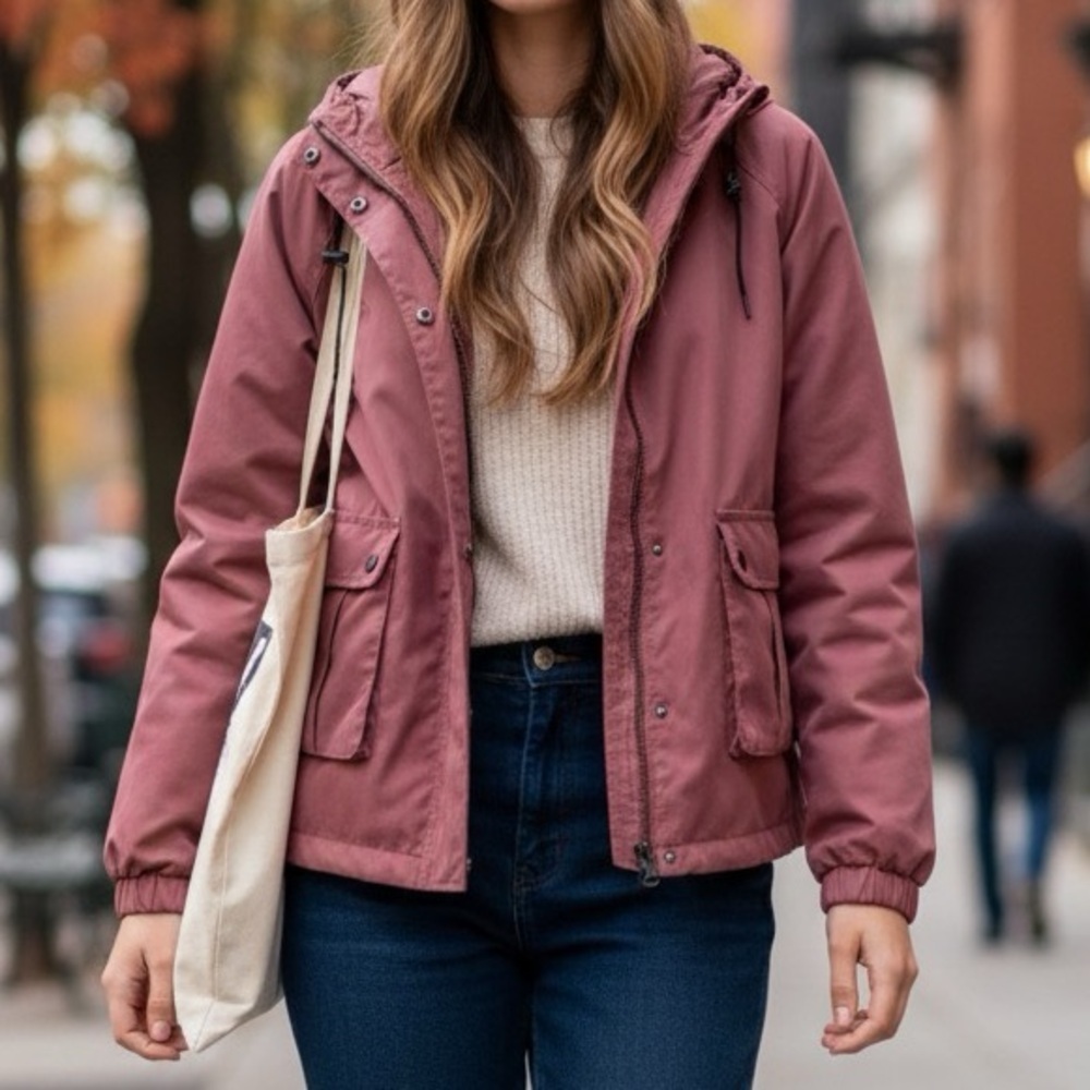 Angel Kiss Women's Utility Jacket in Dusty Rose